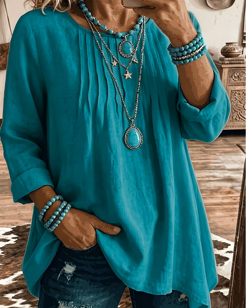 Taireen – Bluzka w Stylu Boho z Plisami