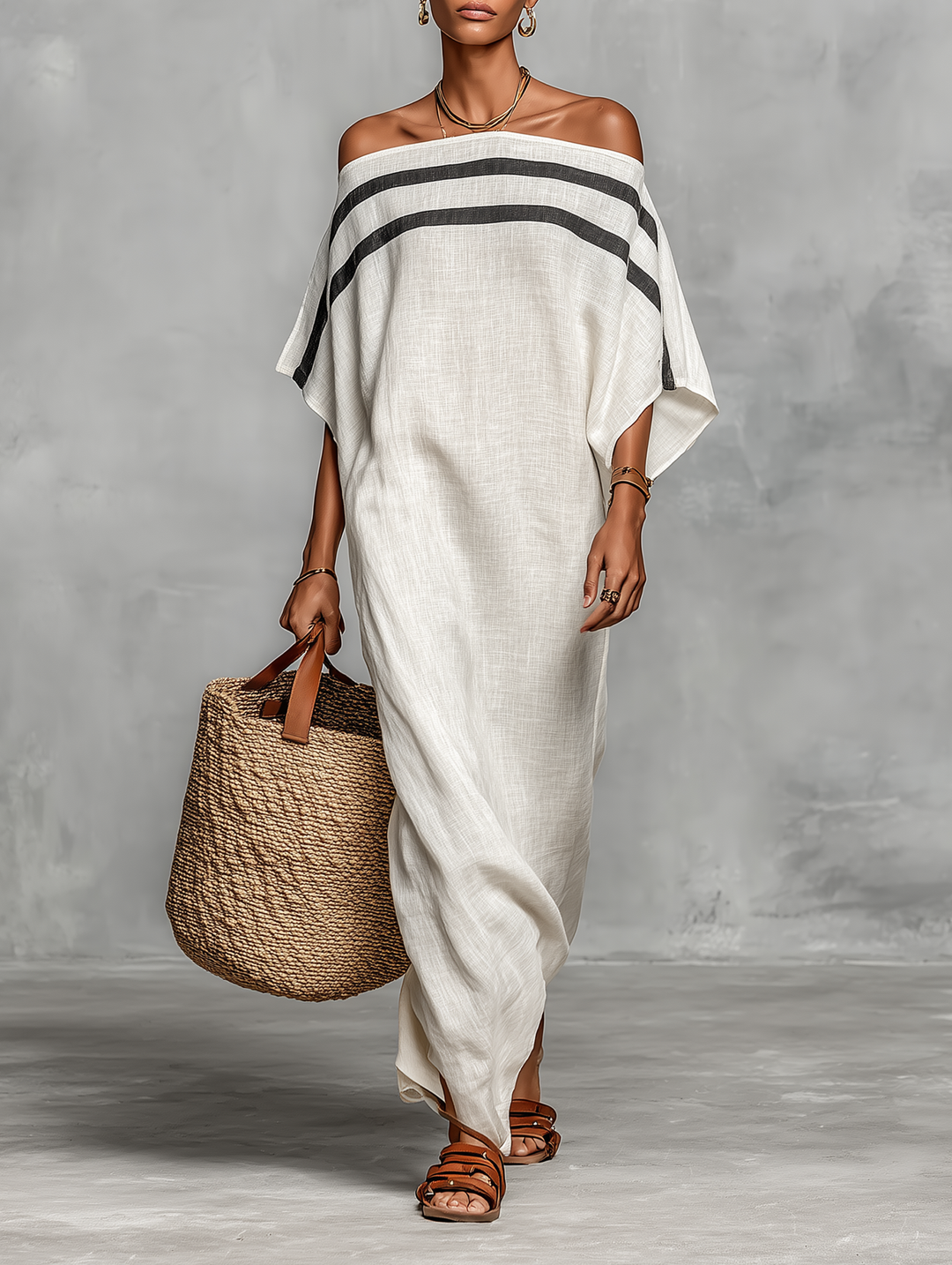 Vilina – Minimalistyczna Sukienka Maxi z lnu