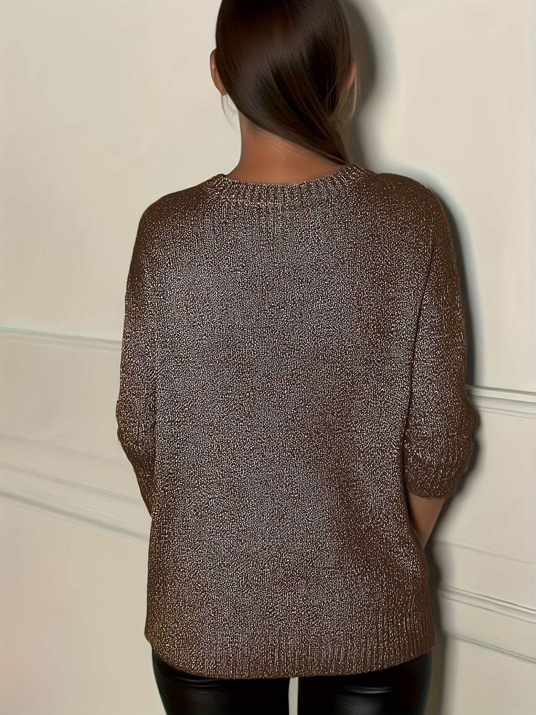 Healy – Sweter z Dzianiny z Dekoltem w Szpic
