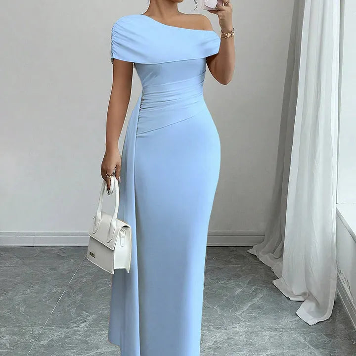 Lisete - Elegancka Sukienka Maxi Z Jednym Ramiączkiem