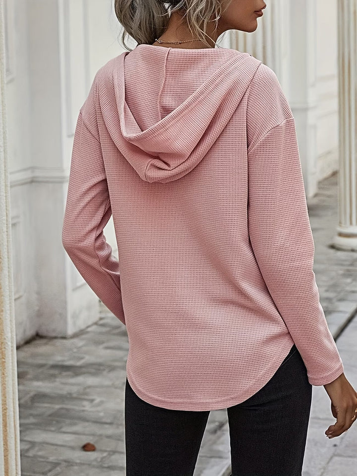 Seonie – Bluza Z Kapturem, Długim Rękawem I Dekoltem W Serek
