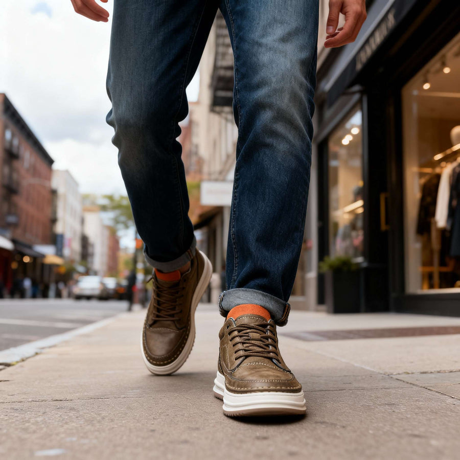 Harold – Skórzane Sznurowane Trampki