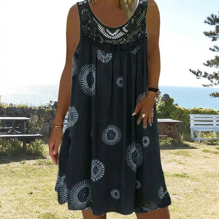 Paduch – Letnia Sukienka Bez Rękawów W Stylu Casual Z Nadrukiem