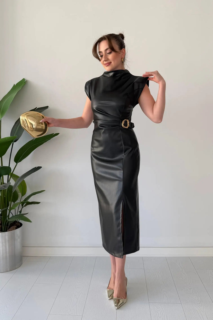 Claudine - Elegancka Sukienka Z Paskiem