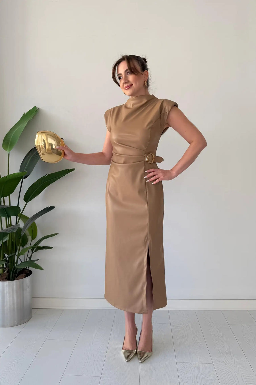 Claudine - Elegancka Sukienka Z Paskiem