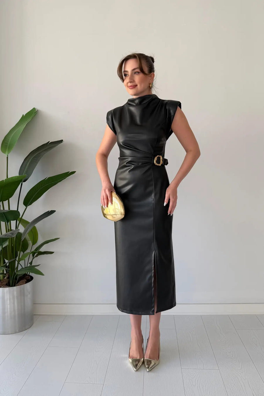 Claudine - Elegancka Sukienka Z Paskiem