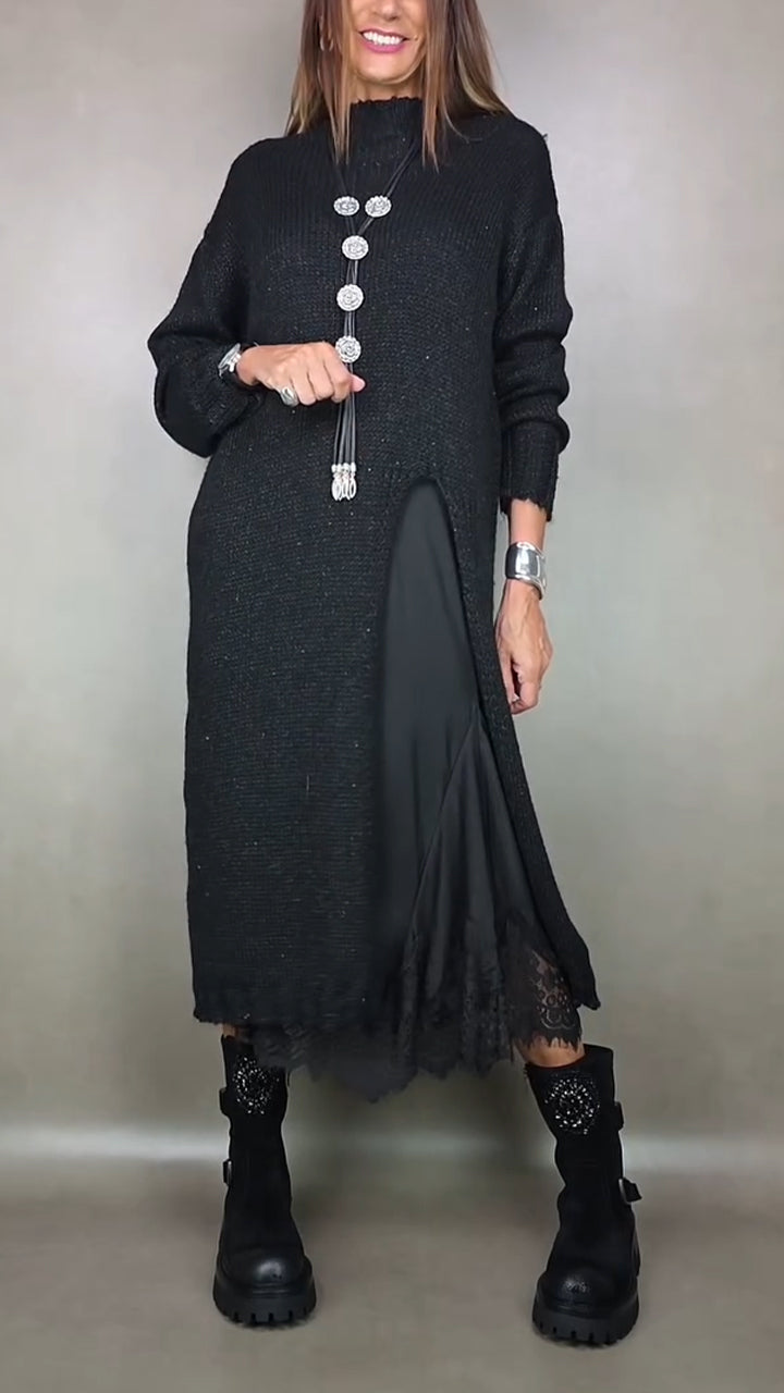 Jesika – Stylowy Długi Sweter z Sukienką
