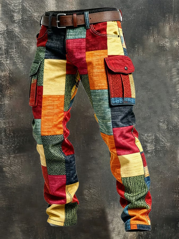 Greg - Spodnie Cargo Patchworkowe