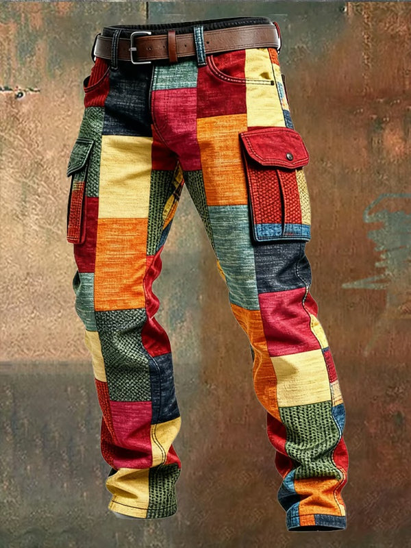 Greg - Spodnie Cargo Patchworkowe