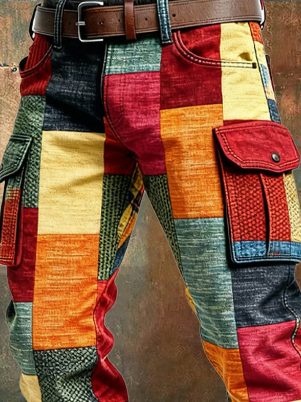 Greg - Spodnie Cargo Patchworkowe
