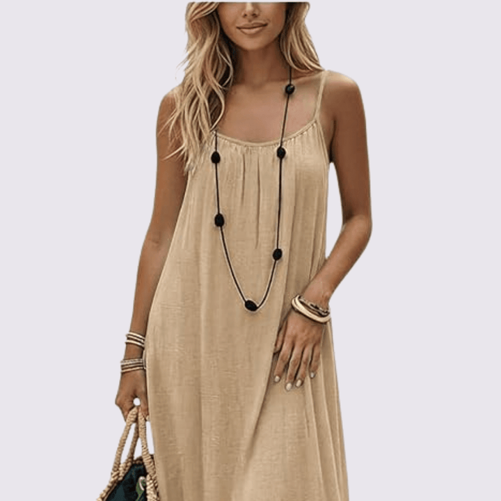 Diandra – Elegancka Sukienka Maxi Z Odkrytymi Plecami