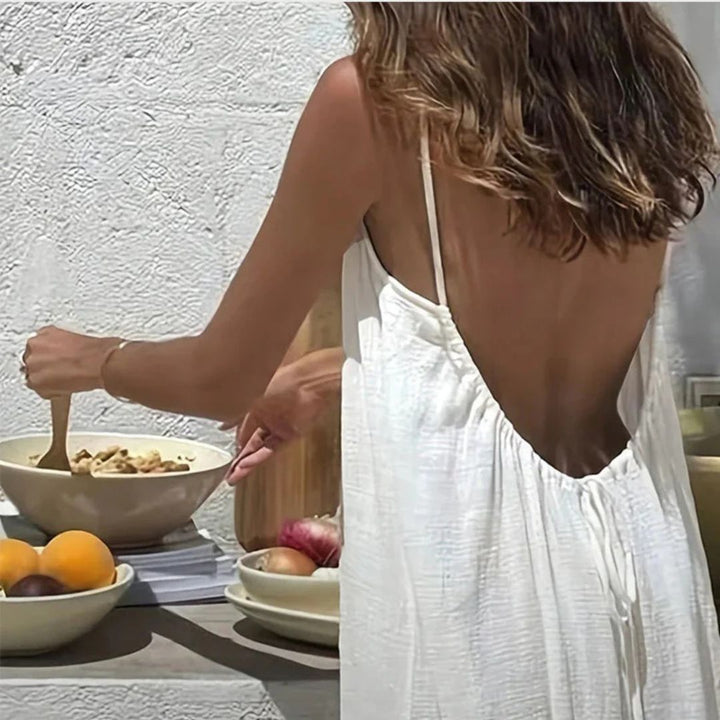 Diandra – Elegancka Sukienka Maxi Z Odkrytymi Plecami