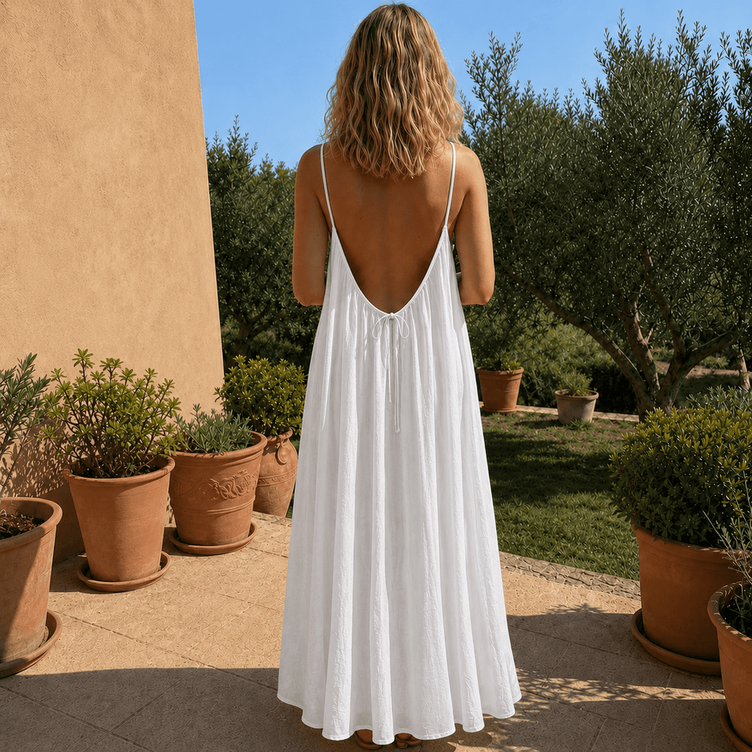 Diandra – Elegancka Sukienka Maxi Z Odkrytymi Plecami