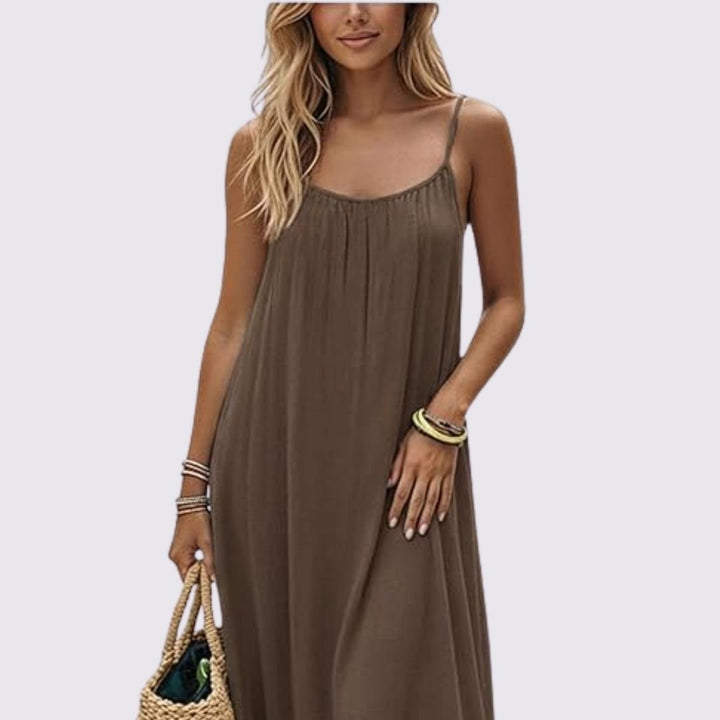 Diandra – Elegancka Sukienka Maxi Z Odkrytymi Plecami
