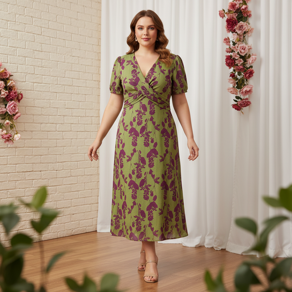Lonica – Elegancka Sukienka z Dekoltem w Serek