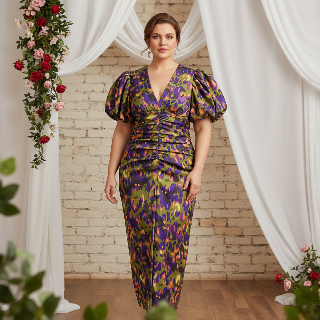 Lonica – Elegancka Sukienka z Dekoltem w Serek
