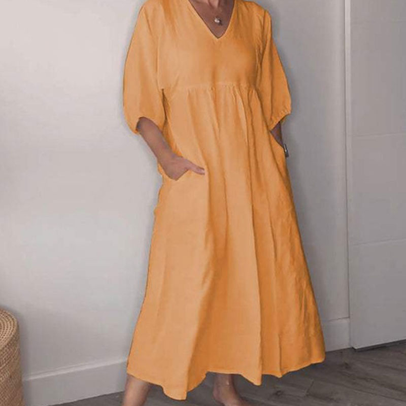 Shantel - Sukienka z Dekoltem w Serek w Stylu Casual