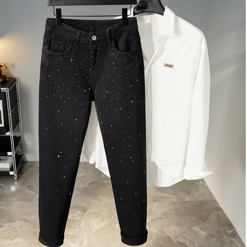 Jake - Dżinsy Slim fit z Wysokim Stanem i Kryształkami