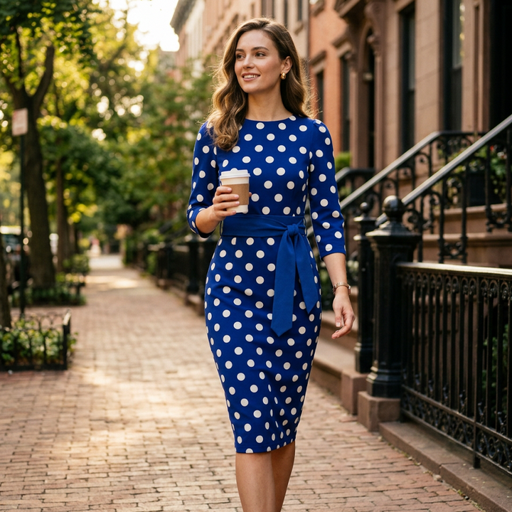 Konila – Elegancka Sukienka w Stylu Retro w Groszki