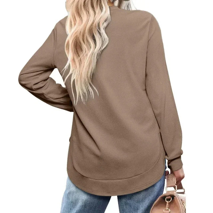 Lizza – Bluza Z Okrągłym Dekoltem I Zaokrąglonym Dołem