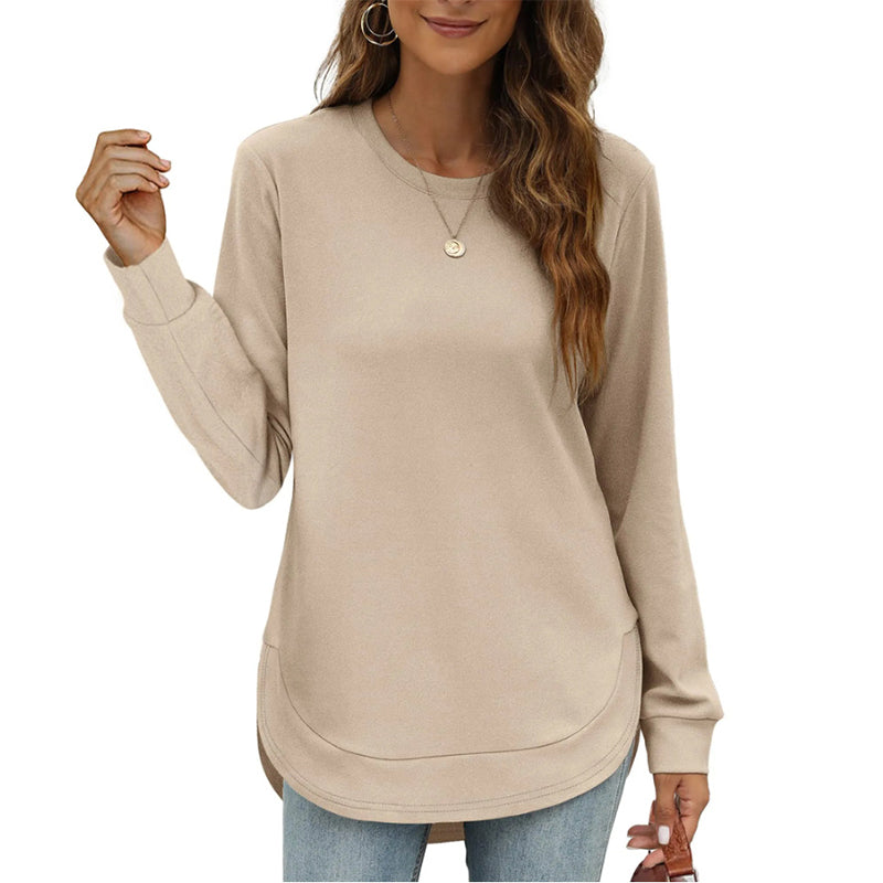 Lizza – Bluza Z Okrągłym Dekoltem I Zaokrąglonym Dołem