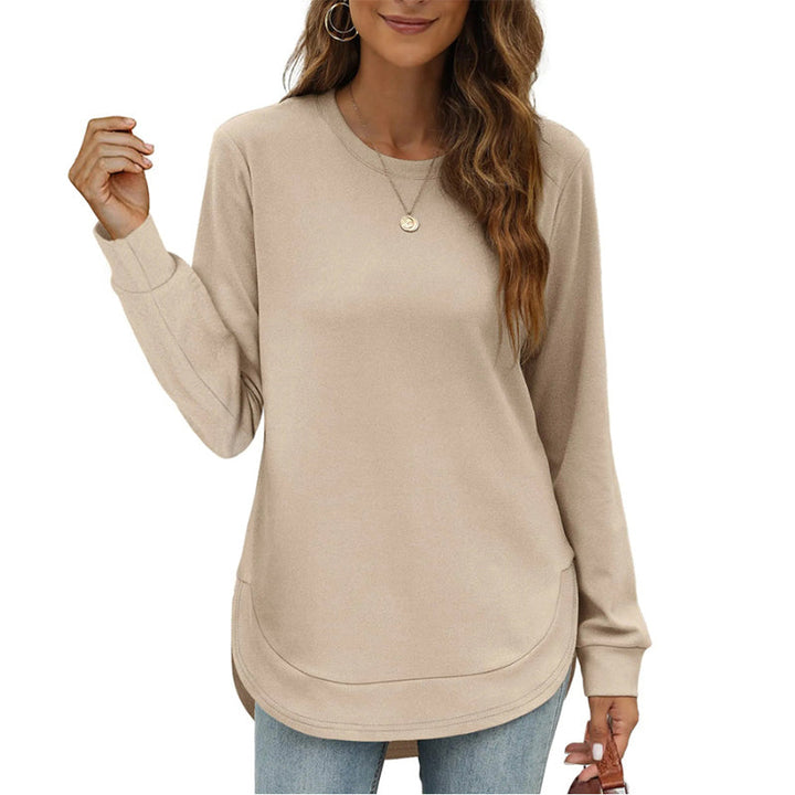 Lizza – Bluza Z Okrągłym Dekoltem I Zaokrąglonym Dołem