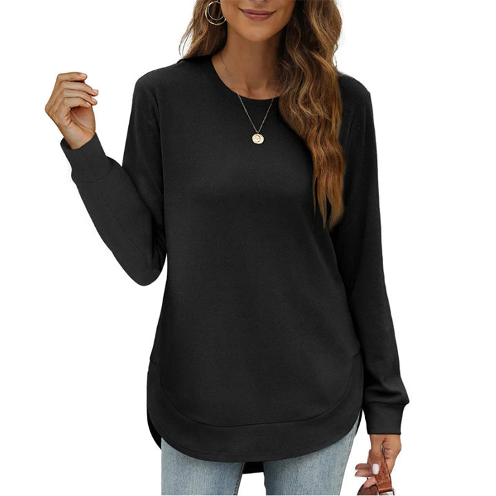 Lizza – Bluza Z Okrągłym Dekoltem I Zaokrąglonym Dołem