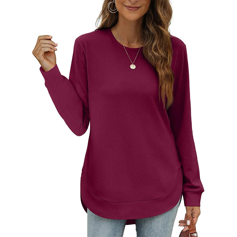 Lizza – Bluza Z Okrągłym Dekoltem I Zaokrąglonym Dołem