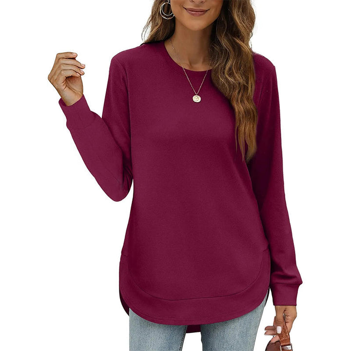 Lizza – Bluza Z Okrągłym Dekoltem I Zaokrąglonym Dołem