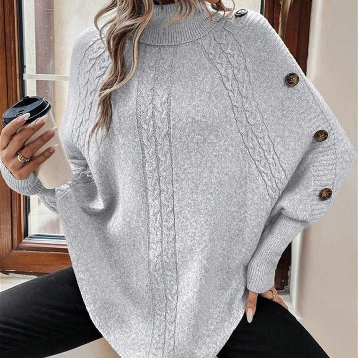 Rylee - Elegancki Sweter Z Wysokim Kołnierzem I Asymetrycznym Dołem