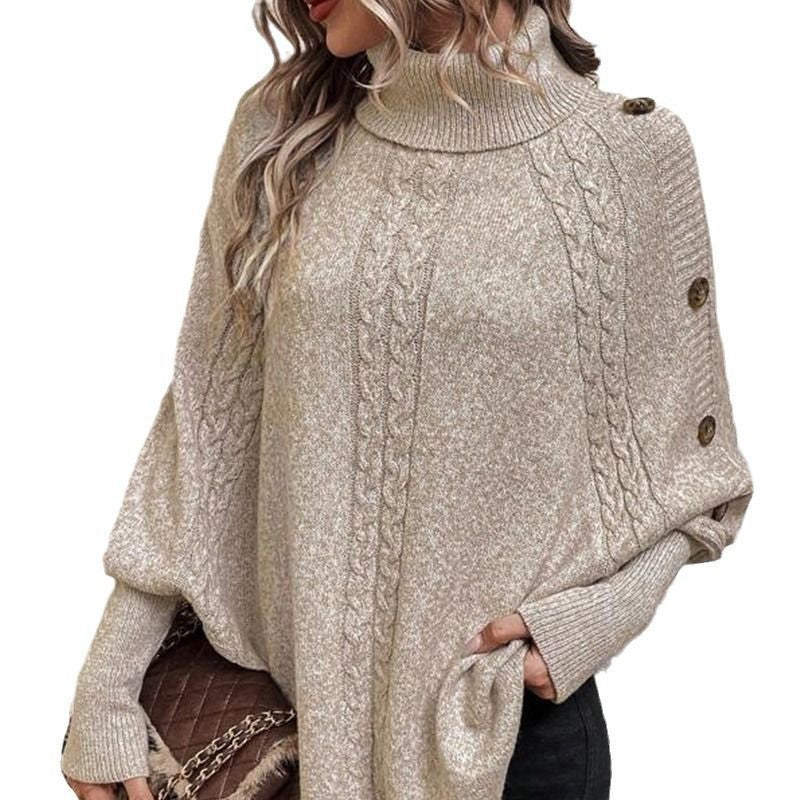 Rylee - Elegancki Sweter Z Wysokim Kołnierzem I Asymetrycznym Dołem