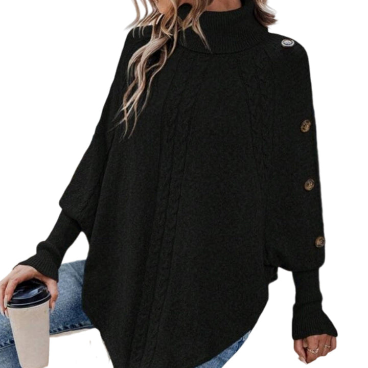 Rylee - Elegancki Sweter Z Wysokim Kołnierzem I Asymetrycznym Dołem