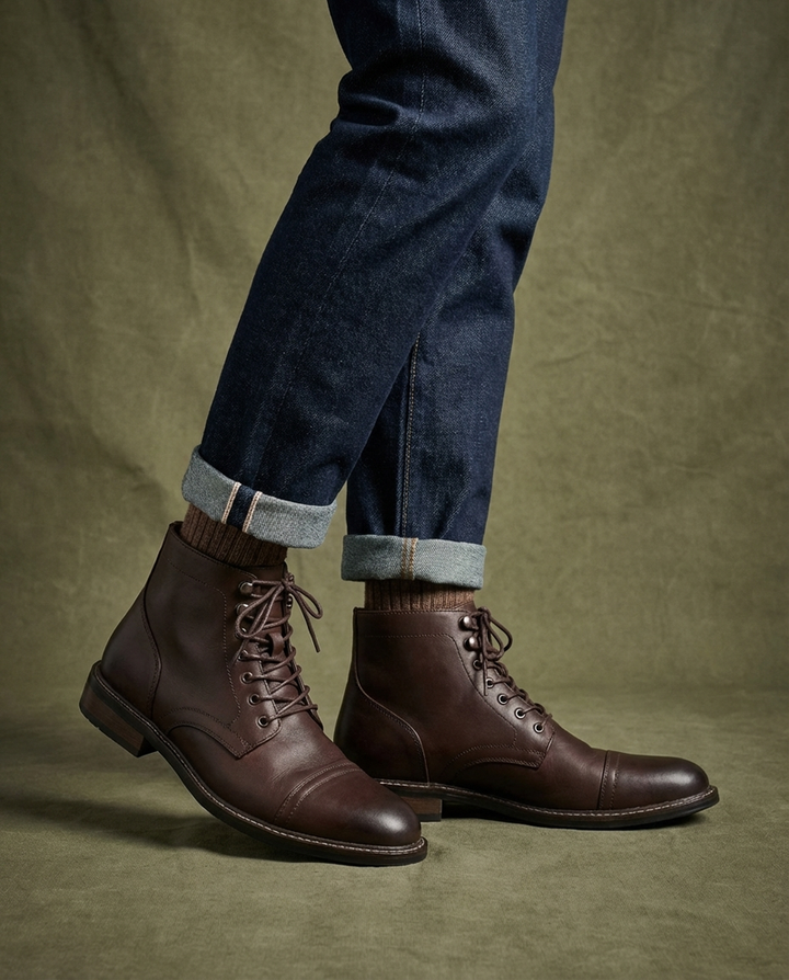 Andersan – Skórzane Buty Sznurowane
